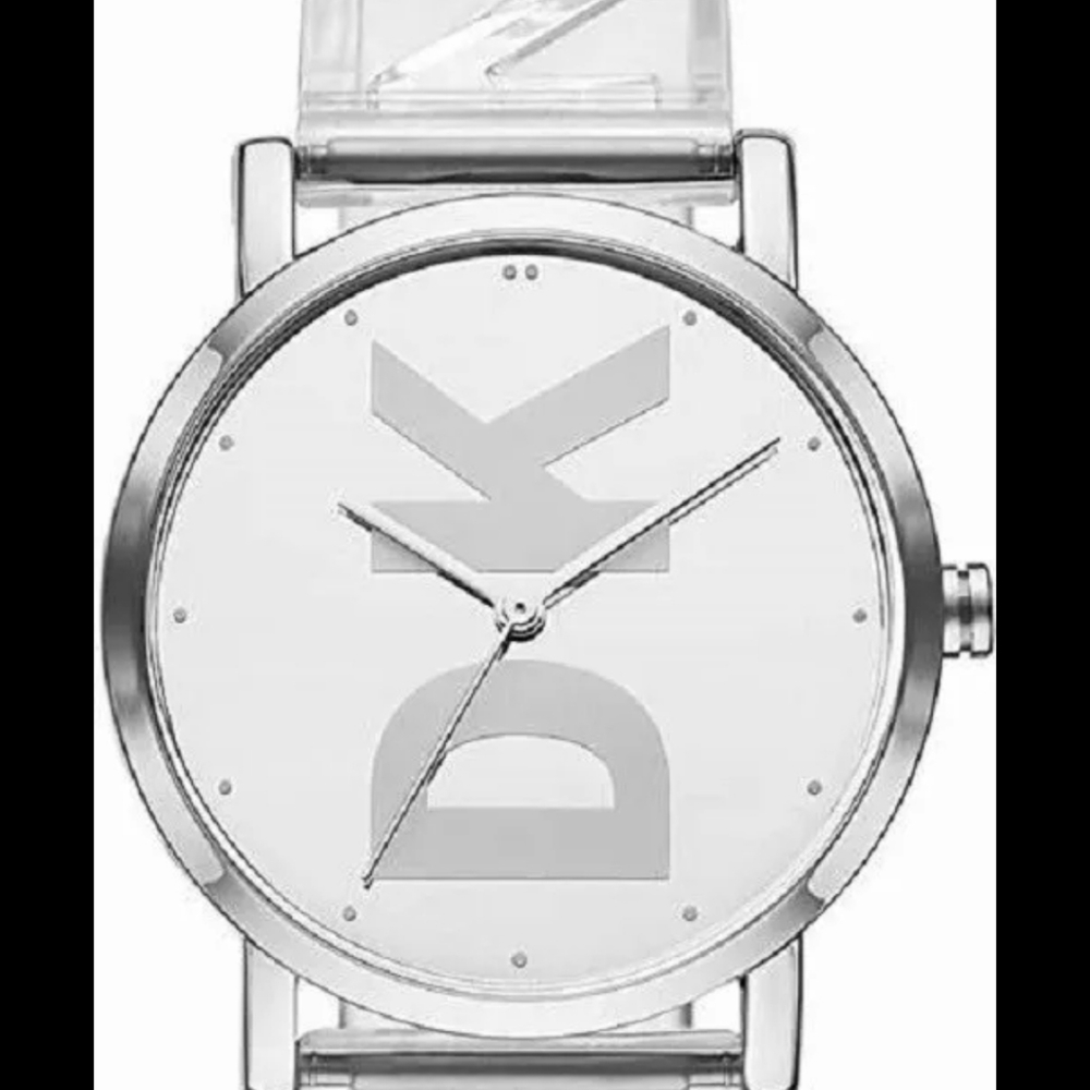 DKNY Soho Three-Hand Clear Polyurethane  Women's Watch NY9206 Clear Strap 34mm